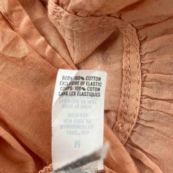 Aerie Size M Peach Mini Sundress Smocked Tie Shoulders Ruffle Western Prairie - Picture 12 of 12